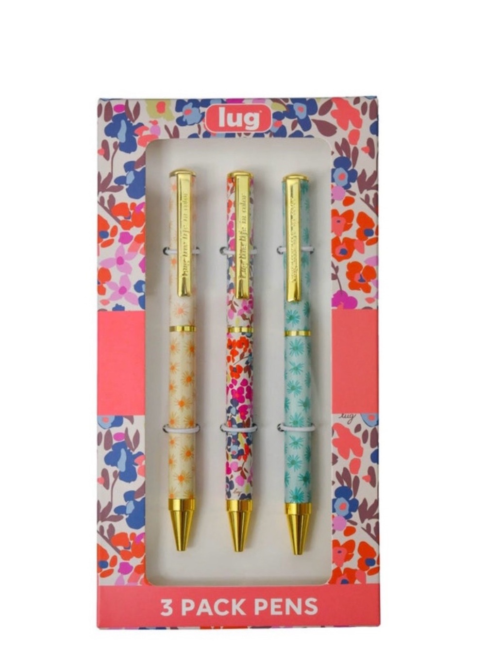 lug Floral Ballpoint Pen 3 pack Set Wildflower Meadow New In Box